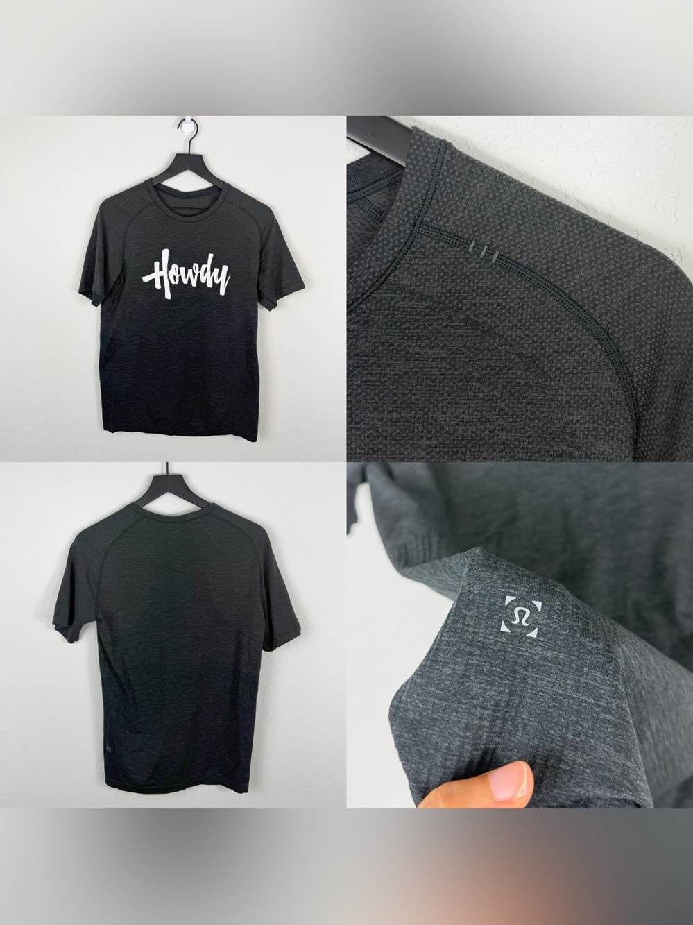 •LULULEMON• Mens Metal Vent Tech Top Charcoal Grey Howdy Size Small